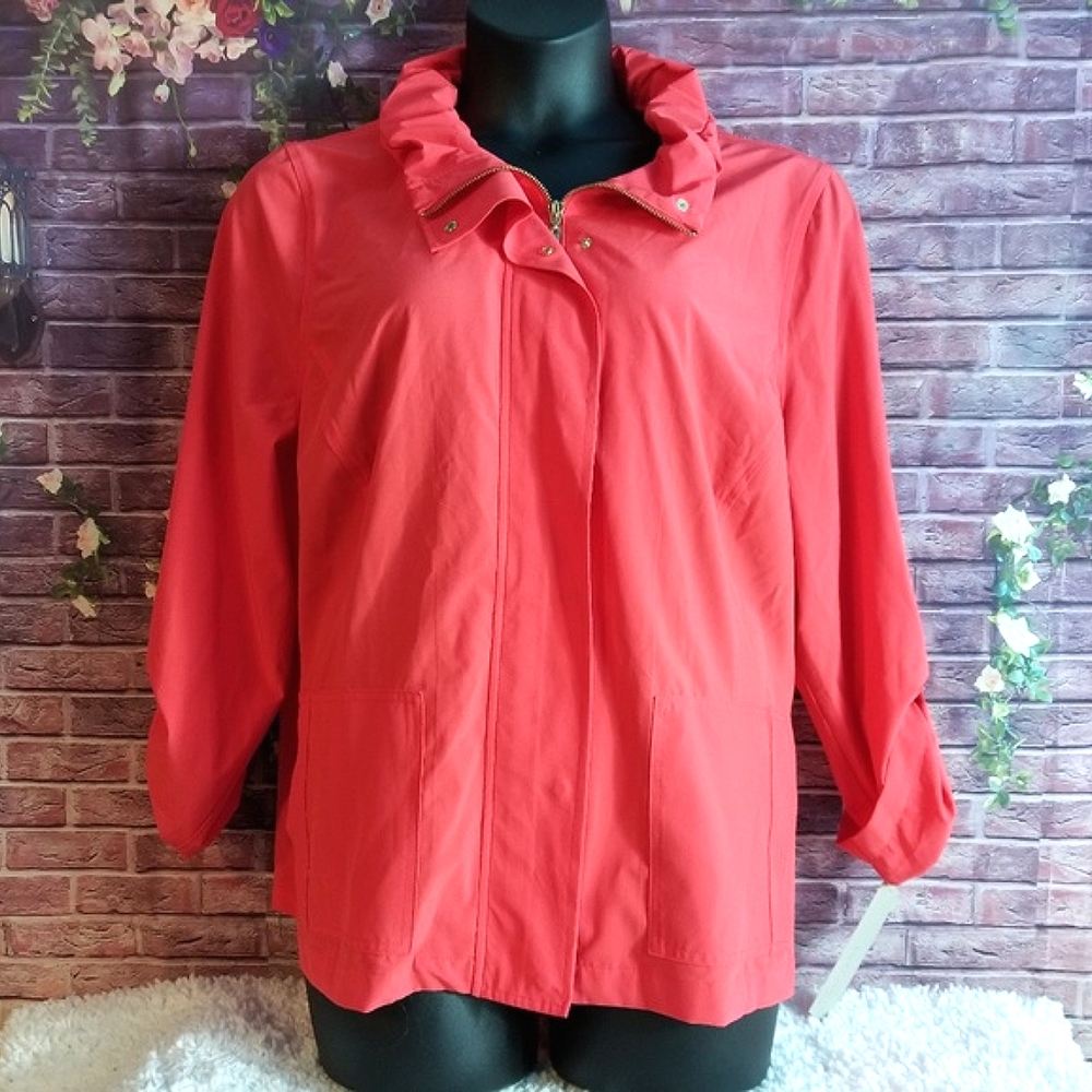 Laura Ashley Plus Size Zip Long Sleeve Jacket 3X